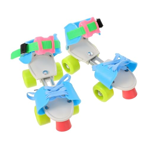 SUPVOX 1Pair Double Row Roller Skates for Durable Protective Skate Shoes for Outdoor Fun Comfortable Breathable Fits Various Easy Attachment to Shoes