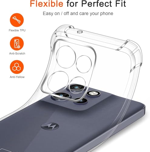 Image of Lustree Back Cover Transparent Case Compatible with Motorola Edge 70 Back Cover | Shockproof Bumper Side Protection | Anti-Scratch Flexible TPU