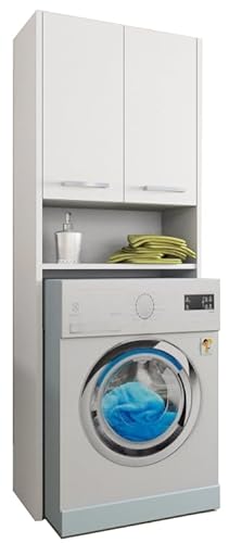 Sleepy shop 24 YOUR PERFECT MATTRESS Armario para lavadora Luna 170 x 64 x 30 cm – Armario alto sobre lavadora, armario de baño blanco, armario de almacenamiento muebles, armario de baño, estantería