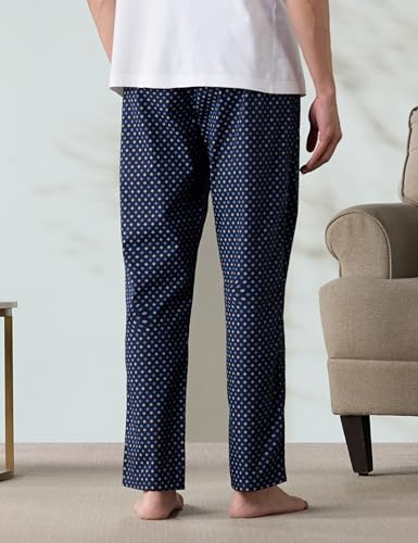 Image of Amazon Brand - Symbol mens 100% Cotton Pyjama /Lounge Pants |Regular Fit | Printed | Available in Plus Sizes