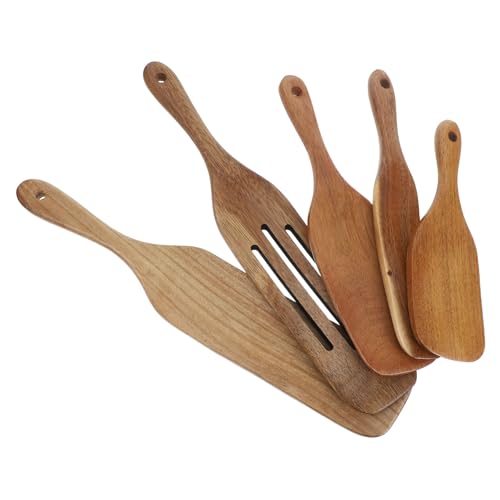 SOIMISS 5 Piezas Pala De Pizza De Madera Raspador De Para Accesorios Para Pizzas Raspador De Espátula De Paleta De Espátula De Pizza Teca Brown