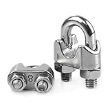 HFZJYSHN 304 Stainless Steel U-Shaped Wire Rope Clamp 1Pc, M2 to M32mm Heavy Duty Cable Bolt & Saddle, Industrial Rustproof Rigging Hardware Fastener(- M4)