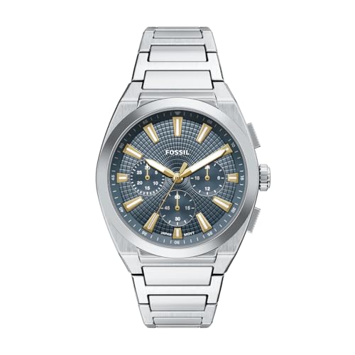 Image of Fossil Everett Silver Quartz Stainless Steel Watch FS6154