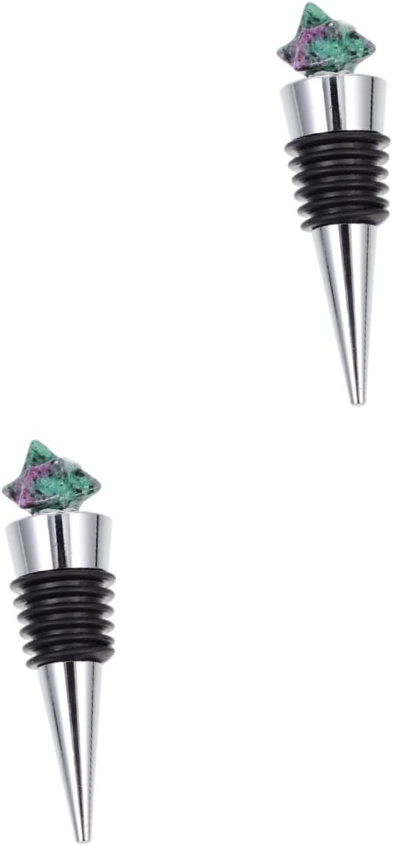 Amosfun 2pcs Decorative Wine Bottle Stopper Stone Wine Bottle Plug Supply for Sparkling Wine
