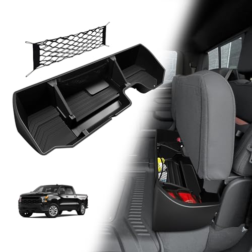 VaultsOnWheels Under Seat Storage Box for 2019-2025 Chevy Silverado 1500&2500 3500HD(2020-2026) Accessories Crew Cab (No for Rear with Kicker Subwoofer) Detachable Custom Fit Rear Underseat Organizer