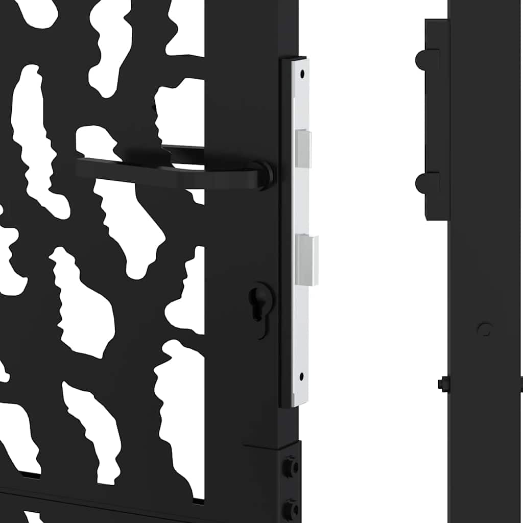 vidaXL Cancello Giardino Nero 100x150 cm in Acciaio Design a Traccia, cancello della Recinzione, cancello Esterno, cancello del Metallo