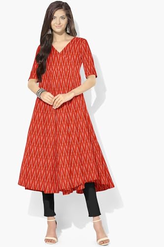 Image of Cotton Pochampally ikat unstitched blouse, Kurthi, long frock fabric material for women (1 meter, 2 meters & 3 meters)