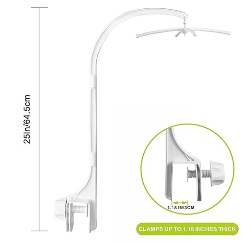 Miniatura 3 de DIY 25 pulgadas cuna móvil campana titular cama infantil decoración juguetes caja de música giratoria tuerca tornillo brazo soporte