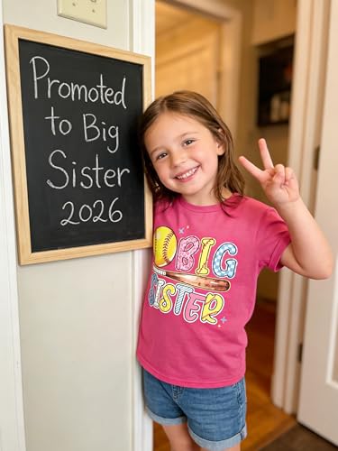 Image of Funnycokid Big Sister Shirts for Girls Pregnancy Announcement Toddler Promoted to T-Shirt 1-7 Years