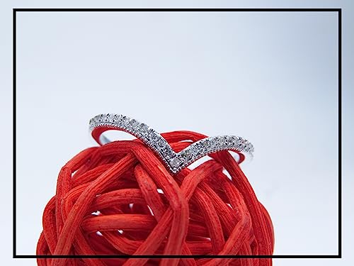 Dazzlingrock Collection 0.20 Cttw Round White Diamond Chevron Wedding Band for Women in Solid Gold3