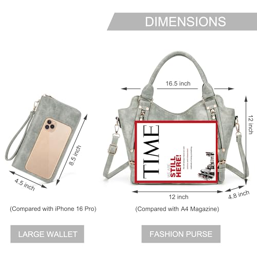 Image of Crossbody Bags for Women Large Hobo Purse Shoulder Handbag Wallet Set 2PCS | Soft PU Leather,Total 9 Pockets,Large Capacity,with a Spacious Functional Wallet,Detachable Shoulder Strap,Stylish Design