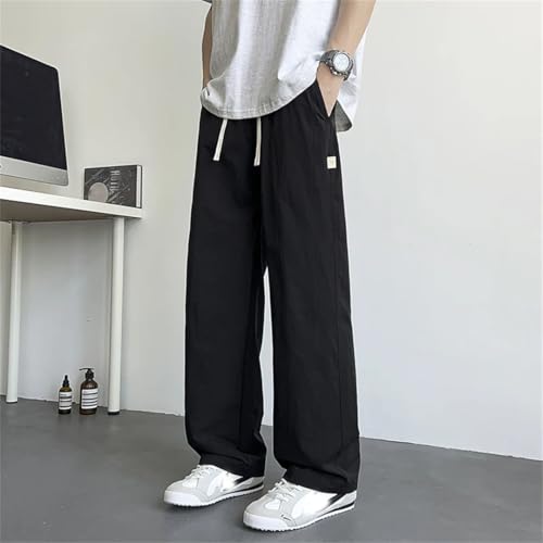Men Ultra-Thin Ice Silk Quickly Dry Casual Pants Loose Elastic Waist Trousers 7