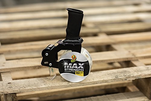 Foam Handle Tape Dispenser With Duck Max Strength Packing Tape, 1.88 Inch X 54.6 Yard, Clear (284984), Black #TOP1
