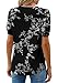 WEACZZY Women’s Short Sleeve T-Shits Crew Neck Tunic Tops Soft Comfortable Breathable Regular Fitted Basic Dressy Casual Blouse Trendy Spring Summer Outfits Clothes Fashion 2026 Floral White Black, L