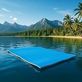 DollarDash Water Floating Mat 6'/9'/12' FT Foam Lake Floating Foam Pad Lily Pad for Water Recreation and Relaxing Lily Mat for Family Floating Pad for Pets Pool Float for Party (9 * 5.5' Blue)