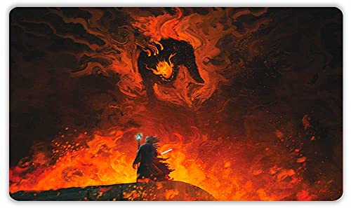 Paramint The Shadow and The Flame (Bords Cousus) - Tapis de Jeu Le Seigneur des Anneaux - Compatible avec Les Tapis de Jeu Magic: The Gathering - Jouez à MTG, Yugioh, Pokemon, TCG - Designs Originaux