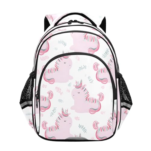 Unicorn Pattern Backpack For Girls Kindergarten Elementary Bookbag Lightweight Childrens School Bag,Small