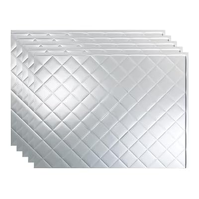 FASÄDE Quilted Decorative Vinyl 18in x 24in Backsplash Panel in Brushed Aluminum (5 Pack)