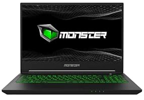 Monster Abra A5 V17.1.1 15.6 Zoll 144Hz Gaming Laptop, Intel i5-11400H-2,70GHz Turbo Boost 4,5GHz, NVIDIA GeForce RTX3050 Max P, 16GB RAM, 1TB M2 SSD, Windows 11, Gamer Laptop Rucksack geschenkt