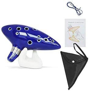 SENHAI Zelda Ocarina with Neck Strap Cord and Song Book, 12 Hole Alto C Zelda Ocarinas With Gift Box, Hand-shape Display…