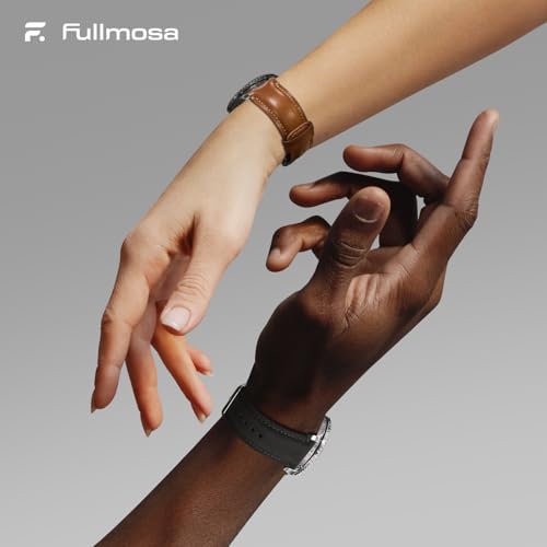 Image of Fullmosa 2 Pack 22mm Leather Watch Bands Quick Release Watch Strap for Men Women, Soft Replacement Strap Wristband with Stainless Steel Buckle,22mm Toffee Brown&Black /Black&Silver | 2 Pack Straps for Vivoactive 4(45mm), Venu 4 (45mm) /3 /2 (45mm), Samsung Galaxy 46mm, Toffee Brown+Black /Black+Silver