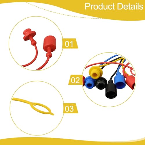 Image of 8Pcs Hydraulic & Set For ISO7241-A (ISO-A) Series, For PARKER6600 / AEROQUIP5600 / For HANSEN HA15000, 1 /4'', 3 /8'', 1 /2'' Male Cap And Female Cover