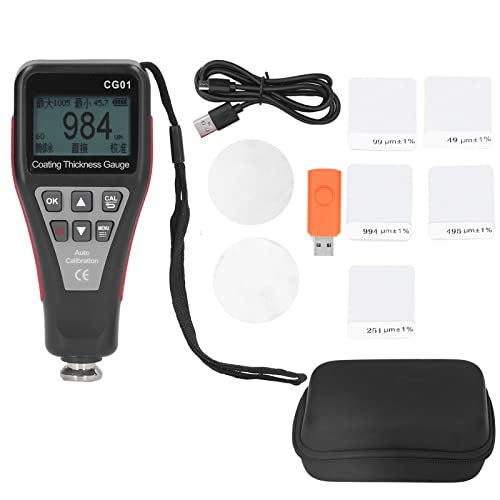 Medidor de espesor de recubrimiento digital 0-1500 μm, detector de pintura para automóvil miniatura 5