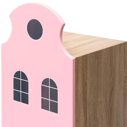 Image of Alex Daisy Holland Storage Cabinet Wardrobe Bookshelf for Kids Boys & Girls | Chemical-Free Soft-Close Scratch-Resistant Engineered Wood | Adjustable Shelves | Year Warranty (Pink)