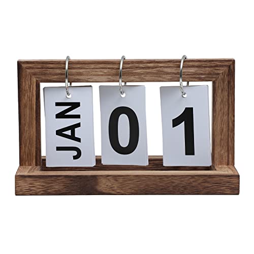 MITREL Desk Flip Calendar Perpetual Desktop Calendar Cute Small Flip Calendar with Memorial Day Recorder Carbonized Black