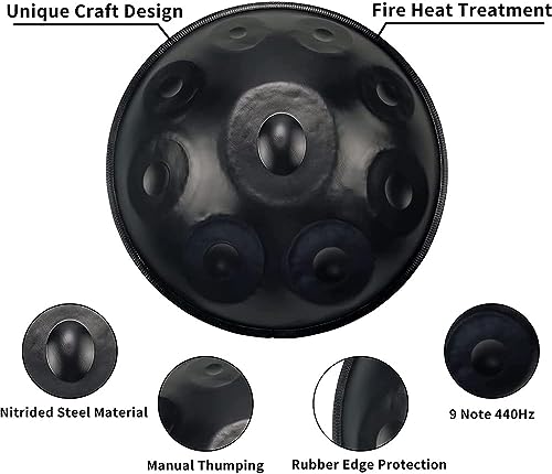 Handpan Drum 22 pulgadas 10 notas D menor color negro miniatura 3
