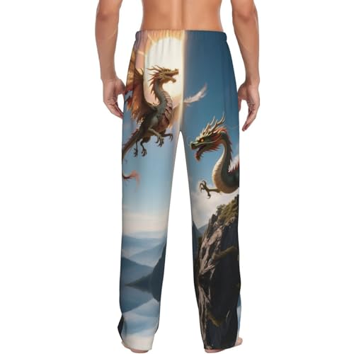 Dragon Print Men'S Soft Pajama Pants Elastic Waistband Sleep Pajama Pant With Pockets2