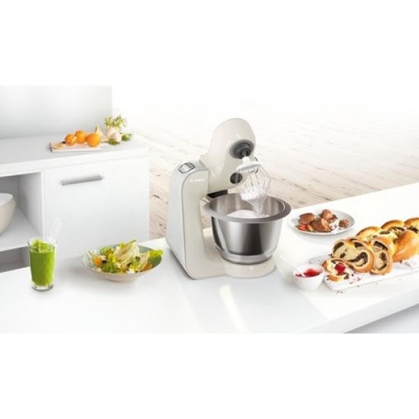 Image of Bosch MUM58L20 - Powerful 1000 W Kitchen and Pastry Machine - 7 Speed + Turbo - 3.9 L Stainless Steel Bowl - with Accessories - Mineral Grey /Silver