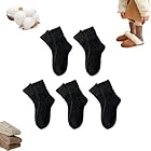 5 Pairs Women'S Solid Mid-Calf Socks, Womens Solid Mid Calf Socks, Winter Warm Knit Thick Sock, Keep Warm (Black-5pairs)
