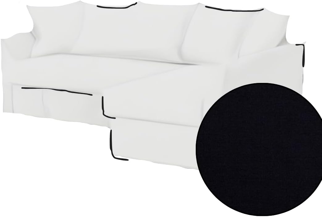 Soferia Replacement Compatible Cover for Holmsund Corner Sofa, Fabric Elegance Light Grey