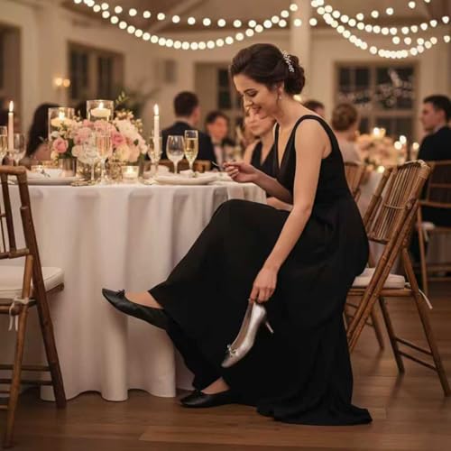 Image of Foldable Flats for Women, Foldable Ballet Flats Shoes for Purse, Portable Roll Up Shoes with Zipper Pouch, Stylish Comfortable & Non-Slip Portable Women Flat for Weddings, Office, Travel