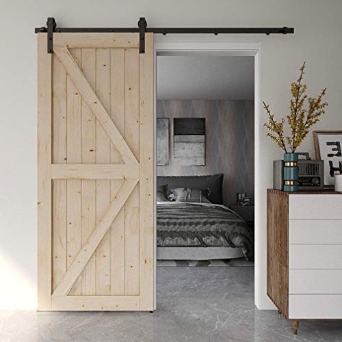 AIPCHYB 14 FT /4.26メートル 吊り引き戸レールキット barn door スライド 片引き戸 シングル 金具 レール ローラーハンガー 滑車 吊車 上吊り 室内ドア 木製ドア用(クラシックなスタイル)
