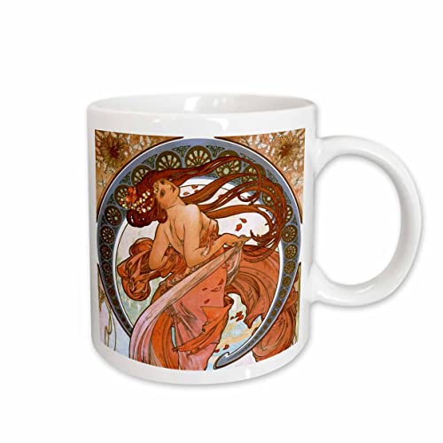 3dRose Mucha – Muse of Dance VintageChest 15oz Mug