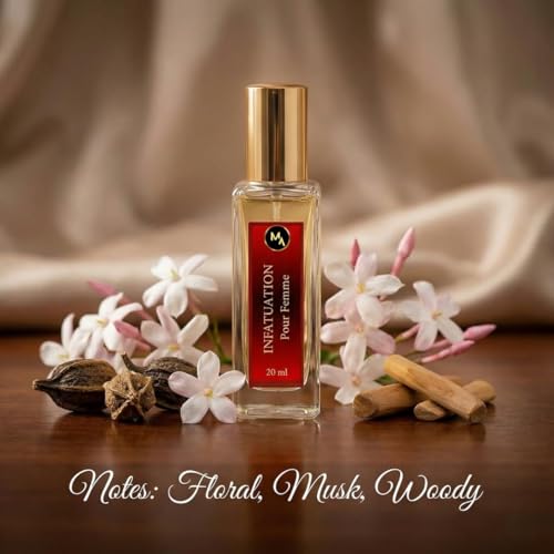 Image of MYSTIC AURA Infatuation Pour Femme | Eau de Parfum for Women | 20 ml | Floral Musky Fragrance | Long-Lasting Luxury Perfume | Vegan & IFRA Compliant