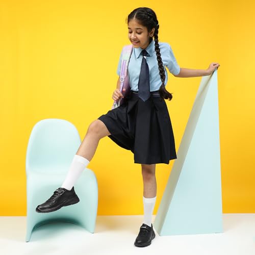 Image of Liberty Leap7x SCHLPRO-3 Uniform School Shoes for Kids with EVA Sole | PU Upper Quick-Wear Velcro Closure | Stylish & Lightweight | Comfortable Footbed | Memory Foam Insole
