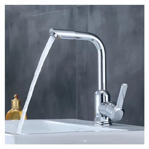Robinet pour évier de salle de bain en acier inoxydable chromé luxe