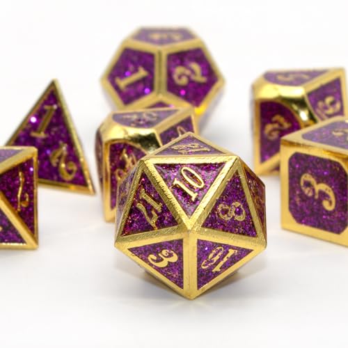 Dadi in metallo D&D: i dadi poliedrici sono tutti realizzati in lega di zinco, che li rendono più pesanti dei dadi normali e una sensazione molto piacevole. I numeri grandi e chiari sono facili da leggere.