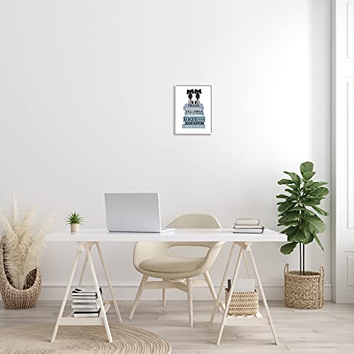 Image of 'Black Bow Shoes Tall Fashion Glam Bookstack'| Framed Giclee Art | Stupell Industries | White, 11 x 14 Inches, Easy to Hang and Sturdy, Made in USA, by Amanda Greenwood