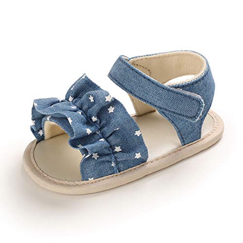 Girls Toddler Rubber Walking Boys Shoes First Non-Slip Baby Kids Sandals Star Baby Shoes Sandal Boys (Light blue, 0-6 Months)
