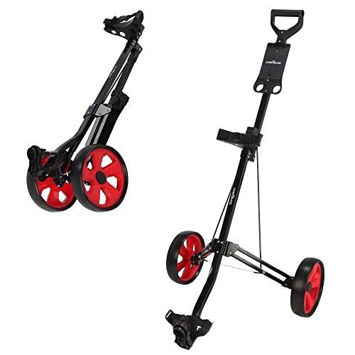 Caddymatic Chariot DE Golf Pliable Lite TRAC À 2 Roues - Noir/Rouge