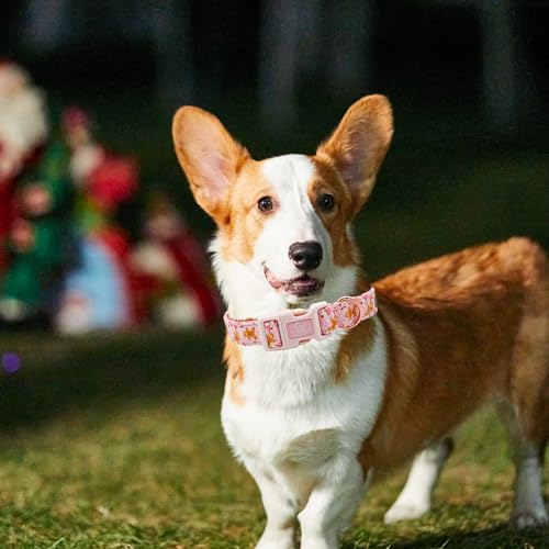 Collier de Noël pour chien de taille moyenne ajustable rose - 6