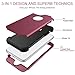 BENTOBEN iPhone 8 Case, iPhone 7 Case, 3 in 1 Hybrid Hard PC Soft Silicone Rubber Bumper Heavy Duty Shockproof Slim Full Body Protective Phone Cases Cover for iPhone 8 & iPhone 7 (4.7 Inch) Wine Red
