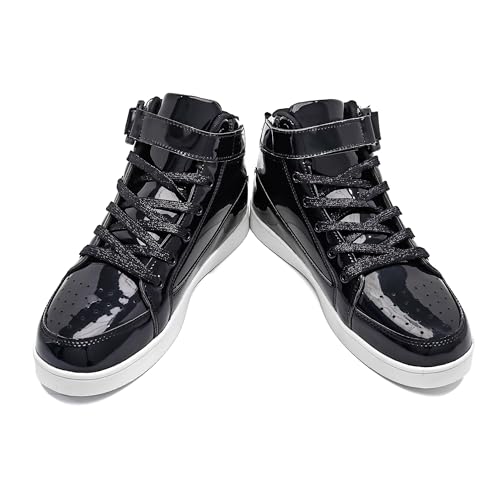 IGxx Sequins Shoes for Kids Boys Fashion Sparkle Gold Bling Shiny High Top Sneakers Girls Hook&Loop3