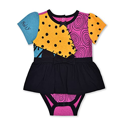 Disney Nightmare Before Christmas Sally Girls’ Bodysuit Dress And Cap Set For Newborn And Infant - Multicolor #TOP1