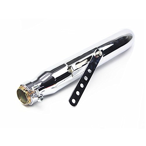 JFG RACING Moto universel d'échappement Silencieux Tuyau 38mm-45mm pour Cafe Racer, Bobber Custom, Triumph personnalisés, etc, Slash Cut, Chrome