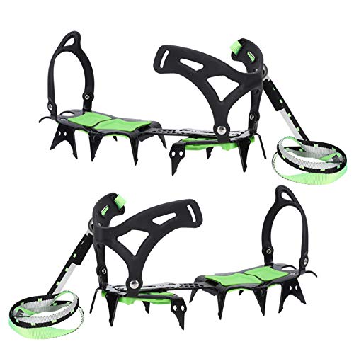 Ice Crampons， Ice Cleats Crampons Traction 14 Teeth Traction Snow Grips Ice Crampons Ice Snow Traction Cleats Winter Safe, For Men Shoes Boots Walking Climbing Jogging Mountaineering #TOP4